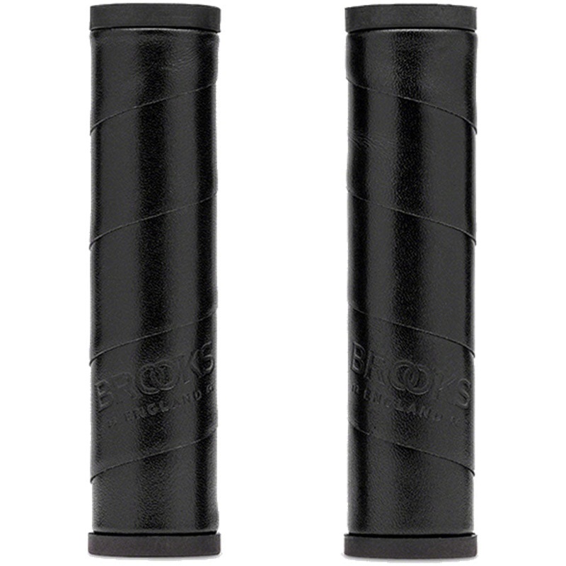 Brooks Willow Leather Grips - Black 130/130mm