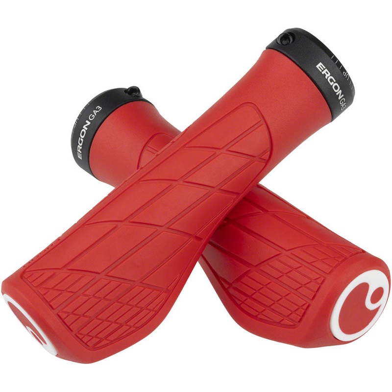 Ergon GA3 Grips - Risky Red Lock-On Small