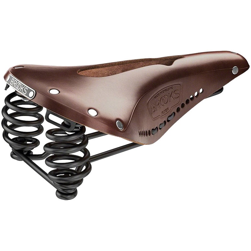 Brooks Flyer Saddle - Steel Antique Brown Carved