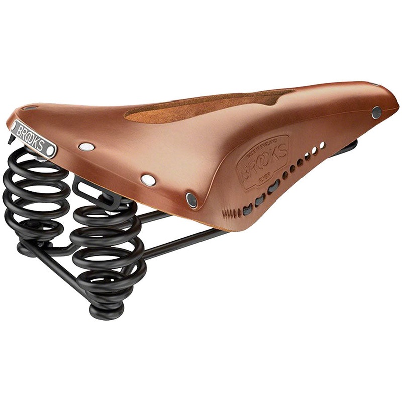 Brooks Flyer Saddle - Steel Honey Carved