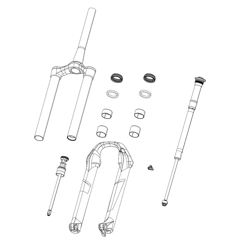 Rockshox Spare - Fork Caliper Spacer Kit - 3S (Allows For 203Mm Brake Rotor)  Boxxer B1+/Zeb A1+