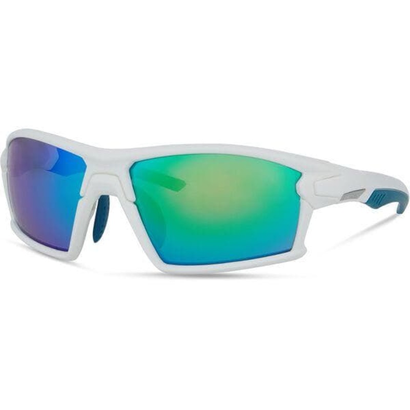 Madison Engage Glasses - matt white / green mirror