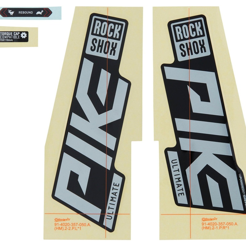 Rockshox Fork Decal Kit - Pike Ultimate 27/29 (2021): Gloss Polar Foil/High Gloss Black
